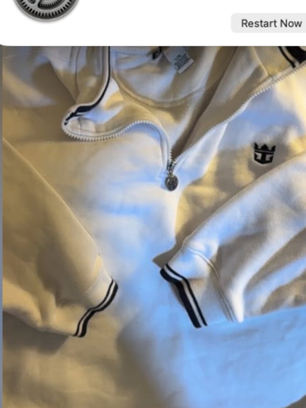 Royal Caribbean White Quarter Zip Sweatshirt (unisex) - Picture 2 of 4